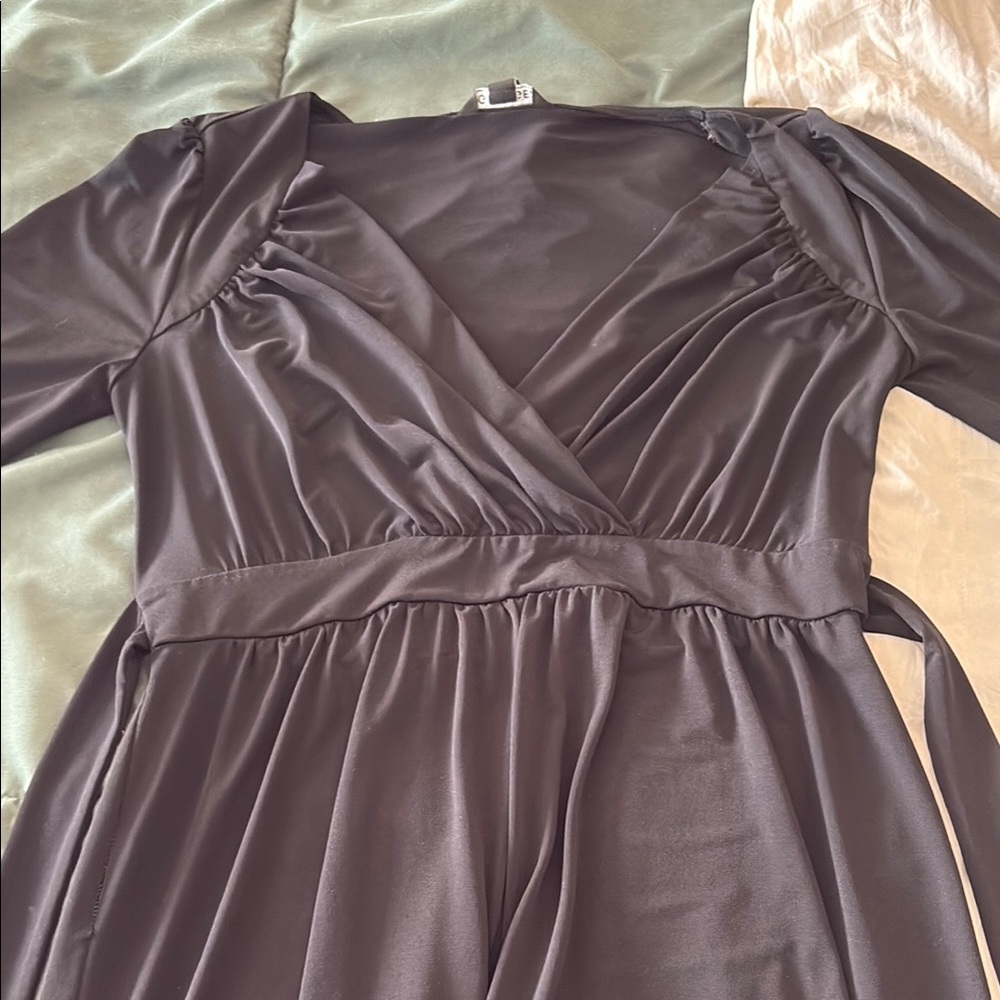 George Gray Ruched Wrap Dress 3/4 Sleeve